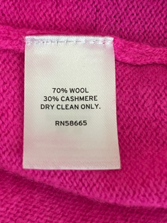 Caslon Wool and Cashmere Blend Short Sleeve Sweater in Pink Raspberry, Size XS - Picture 5 of 8